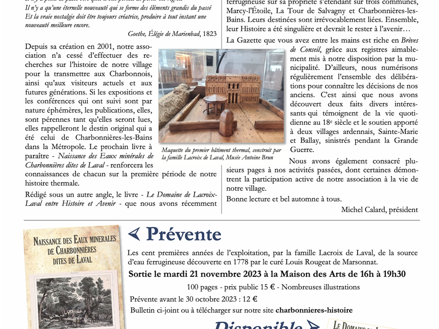 Gazette de Cadichon n°52 – Octobre à décembre 2023
