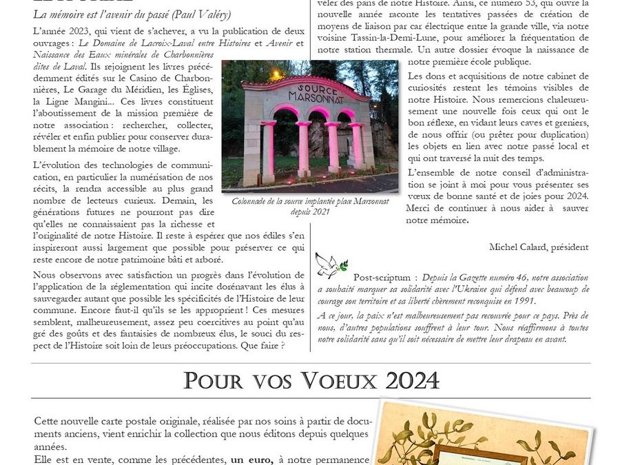 Gazette de Cadichon n°53 – Janvier à mars 2024