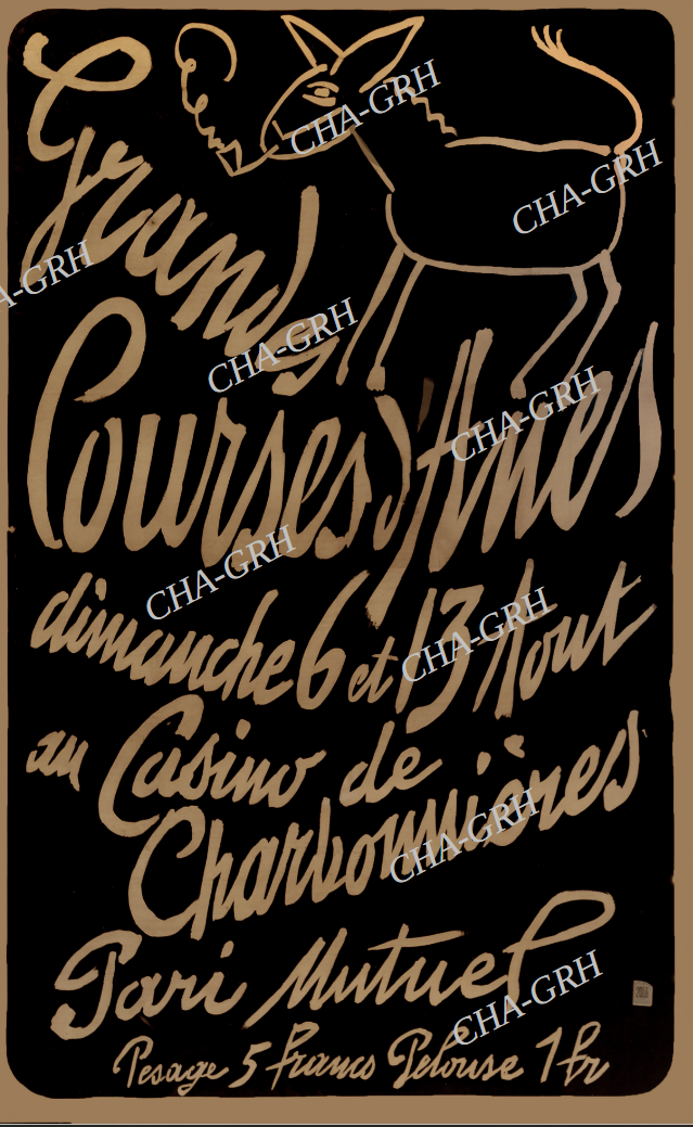 Affiche C CHA-GRH CLB Grandes courses d'ânes