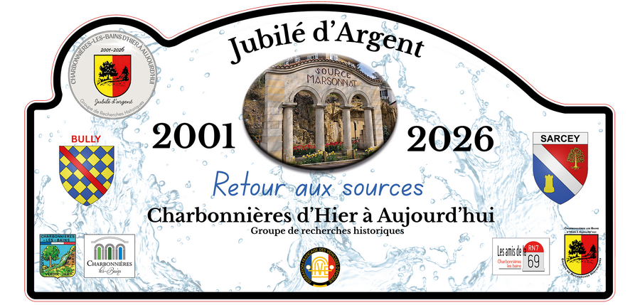Plaque Balade sources ferrugineuses en véhicules anciens jubilé d'argent